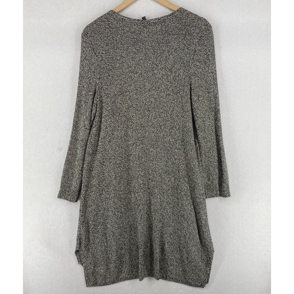 EILEEN FISHER Cardigan PL Rayon Marled Duster Open Front Long Sleeve Black USA - Picture 3 of 13